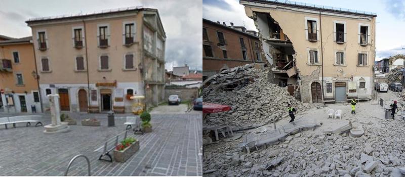 Foto-foto Kota di Italia Sebelum vs. Sesudah Gempa 6,2 SR