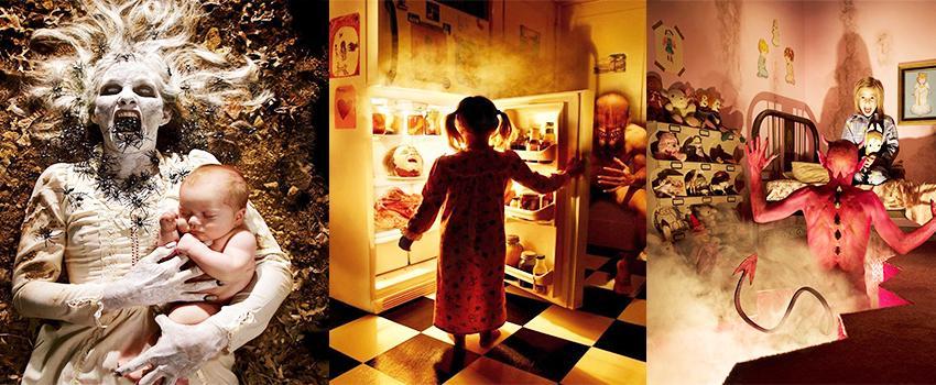 13 Foto Super Kreatif Tunjukkan Ekspresi Anak Kecil Saat Bertemu Hantu