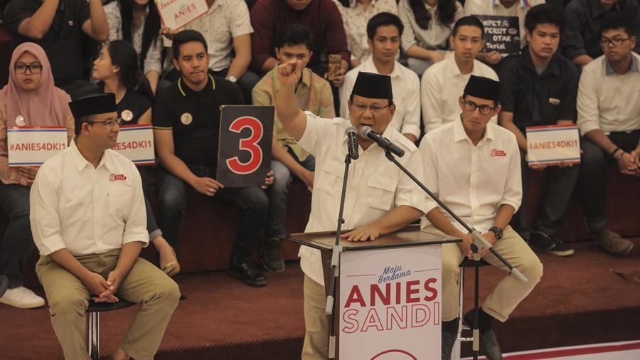 Prabowo kepada Anies-Sandiaga: Jangan Maju dengan Kelicikan