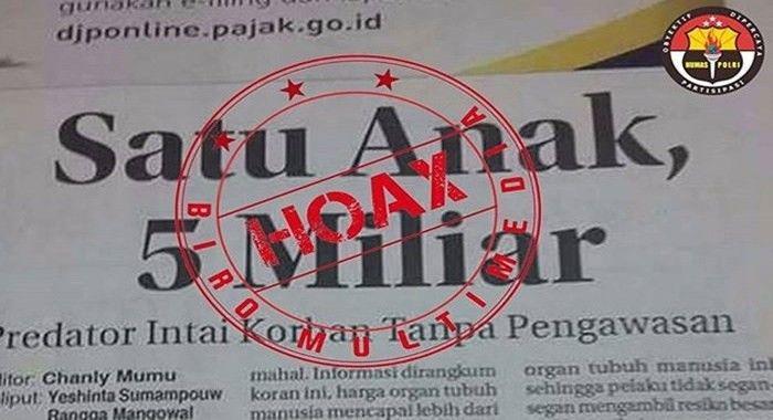 Isu Penculikan dan Penjualan Organ Tubuh Anak Dipastikan HOAX, Ini Faktanya!