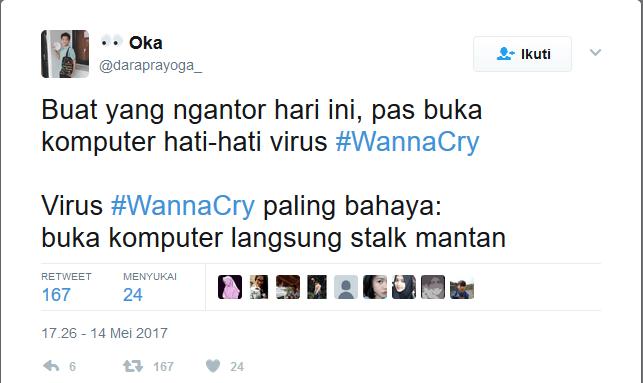 Ada-ada Saja: Netizen Bikin Status Virus #WannaCry yang Bikin Ngakak