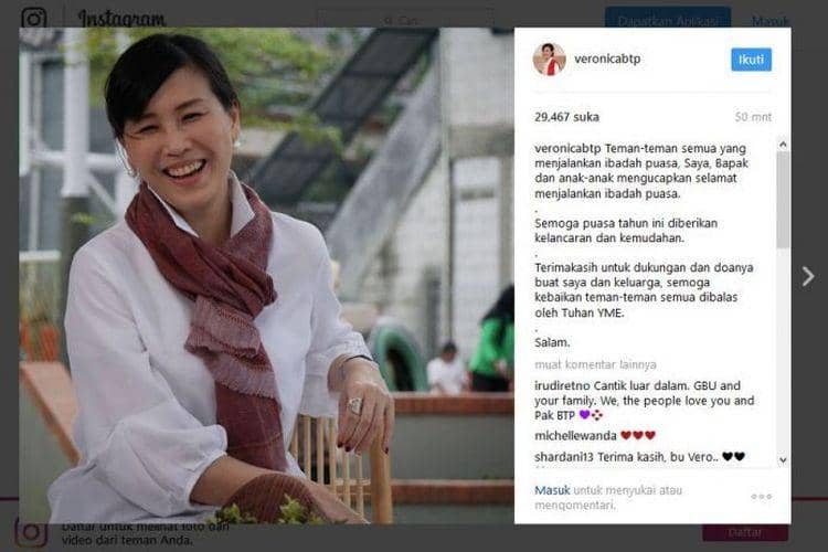Memasuki Bulan Puasa, Veronica Tan Ucapkan Selamat Berpuasa di Instagram