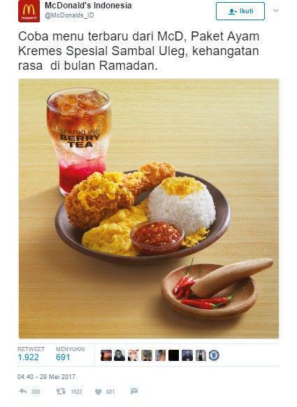 Tweet McD Tentang Menu Baru Ini Jadi Viral, Apa Penyebabnya?