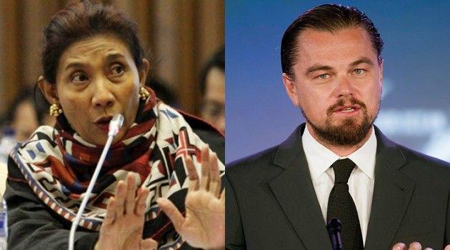 Leonardo DiCaprio Puji Menteri Susi Pudjiastuti di Kantor PBB