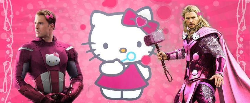 Foto Unyu Superhero Jika Berkostum Tema Hello Kitty Serba Pink!