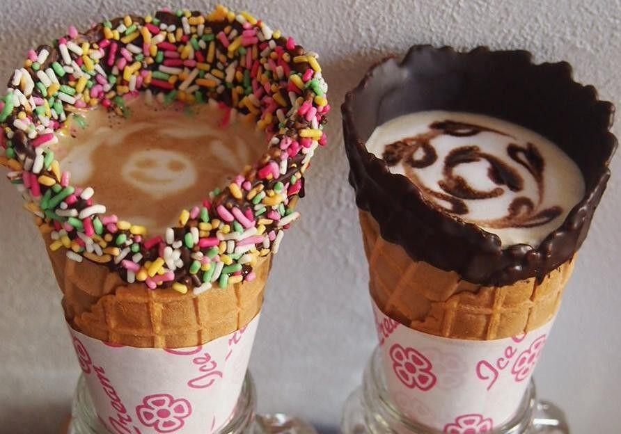 Lagi Viral, Minum Kopi Disajikan Pakai Cone Ice Cream, Mau?
