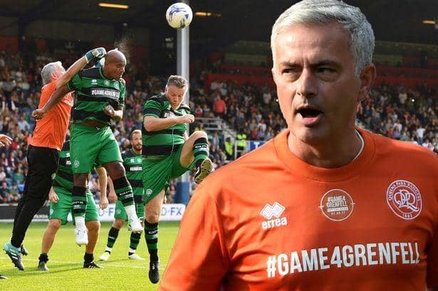 Aksi Mourinho Jadi Kiper di Pertandingan Amal Loftus Road Stadium