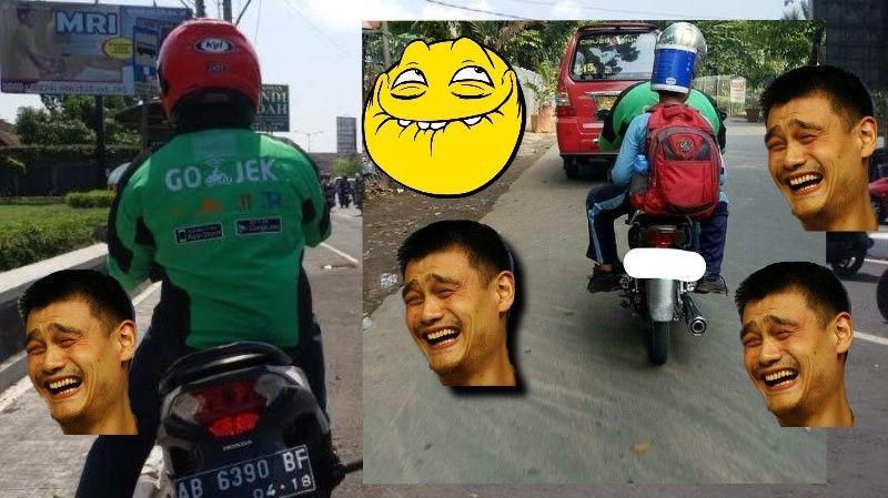 25 Potret Kocak Penumpang Ojek Online Masa Kini, Bikin Ngakak!
