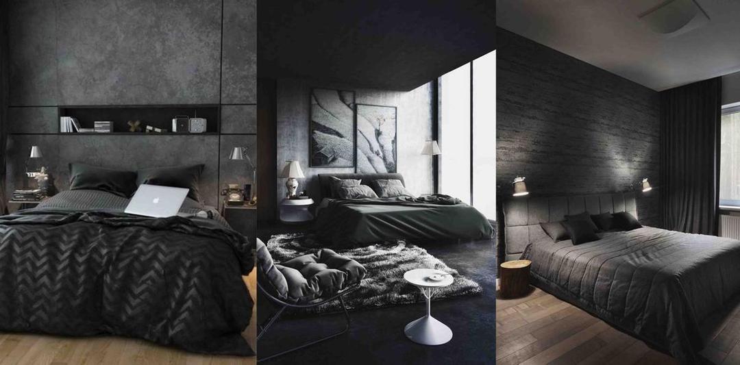 Inspirasi 8 Desain Kamar Tidur Bernuansa Hitam, Keren Banget!