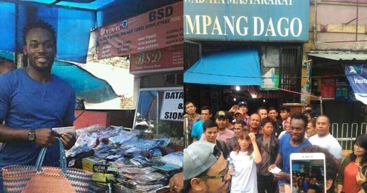 Michael Essien Terpergok Berbelanja di Pasar Tradisional Bandung