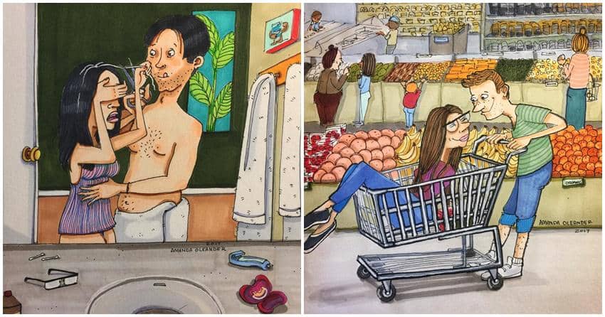 12 Ilustrasi Super Manis Gambarkan Kekompakan Pasutri Muda