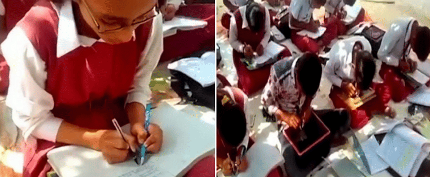 Hanya di Sekolah Ini Muridnya Diajarkan Menulis Pakai Kedua Tangan