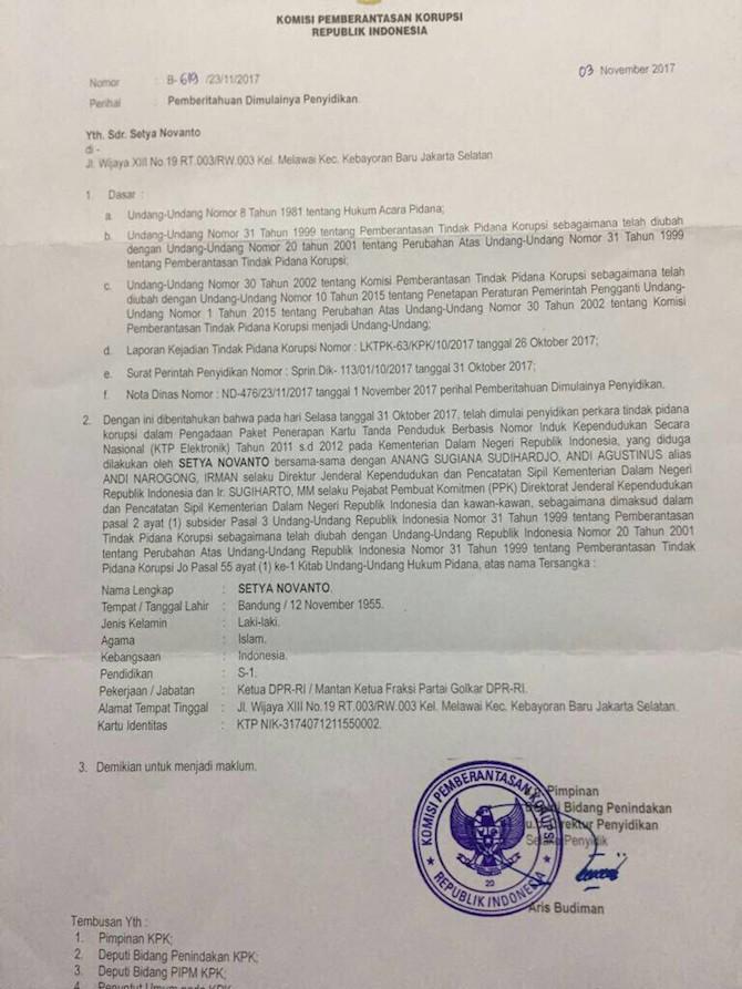 Kuasa Hukum Setnov: Terima Kasih KPK