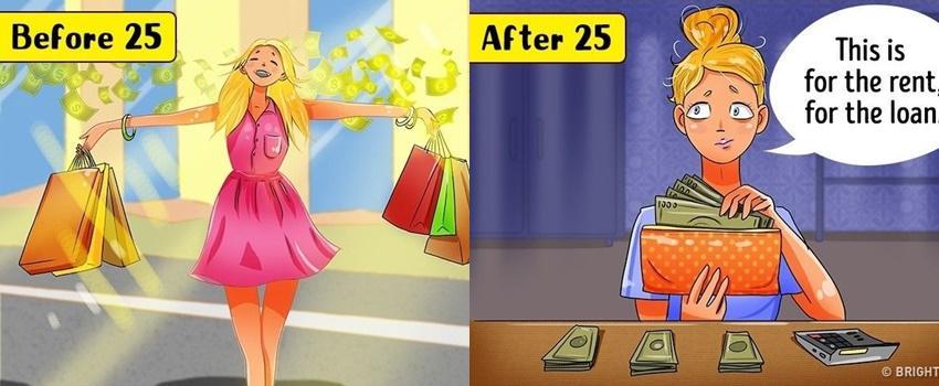 Menohok! 6 Ilustrasi Ini Gambarkan Beda Hidup Sebelum vs Sesudah Umur 25