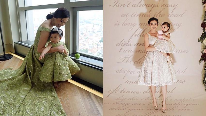 10 Ide Gaun Kembaran ala Chelsea Olivia & Nastusha Buat Mama Muda