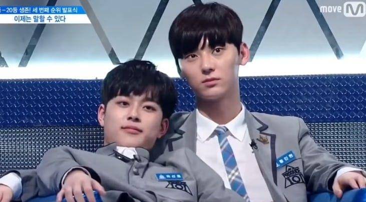 Yoo Seon Ho bersama Hwa Min Young di Produce 101 Season 2 (Dok. MNET/Produce 101 season 2)