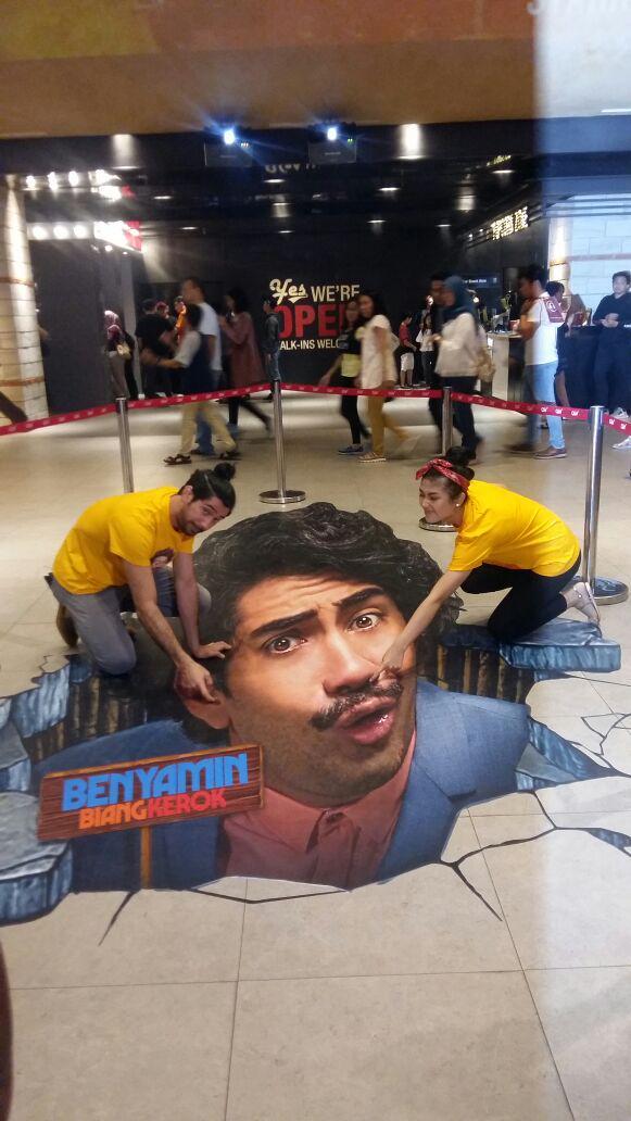 Promosikan Film Benyamin Biang Kerok, Falcon Picture Gunakan 3d Art Trick