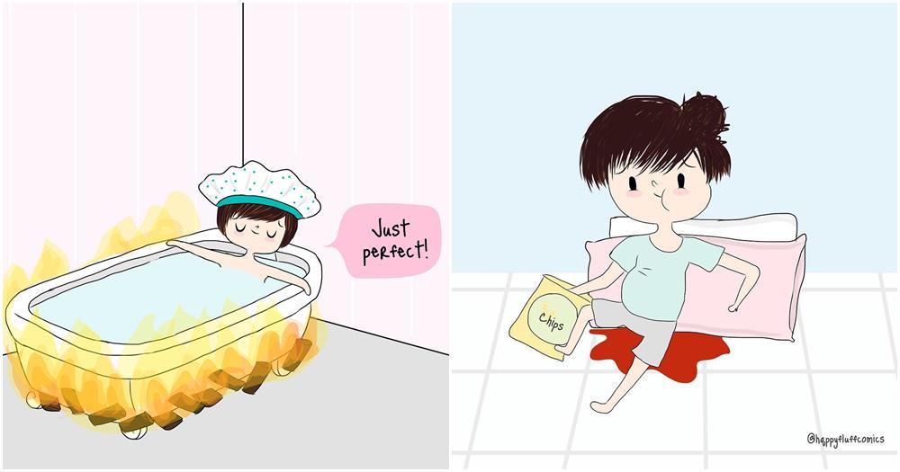 Akurat Banget, 18 Ilustrasi Kebiasaan Cewek yang Bikin Cowok Gagal Paham!