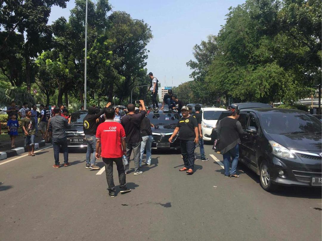 Demo Taksi Online, Sejumlah Ruas Jalan Macet