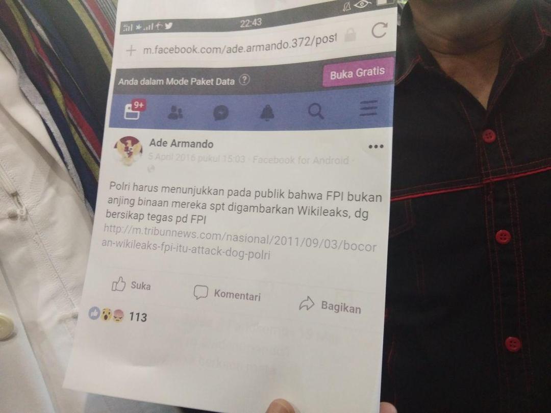 Lagi-lagi Ade Armando Dilaporkan FPI ke Polisi, Kali Ini Soal Apa?