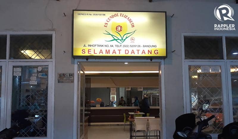 KHAS BANDUNG. Restoran Es Cendol Elizabeth tempat produksi dan penjualan cendol khas Bandung ini. Foto oleh Yuli Saputra/Rappler