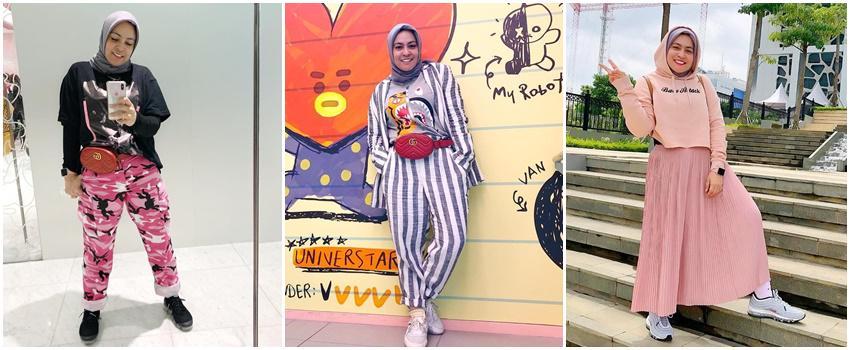 10 Gaya Hijab Sporty ala Astrid Khairunisha, Istri Pesulap Uya Kuya