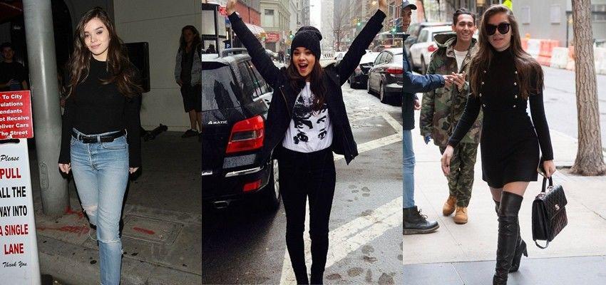 8 Gaya Mix & Match Outift Hitam ala Hailee Steinfeld, Oke Banget Lho!