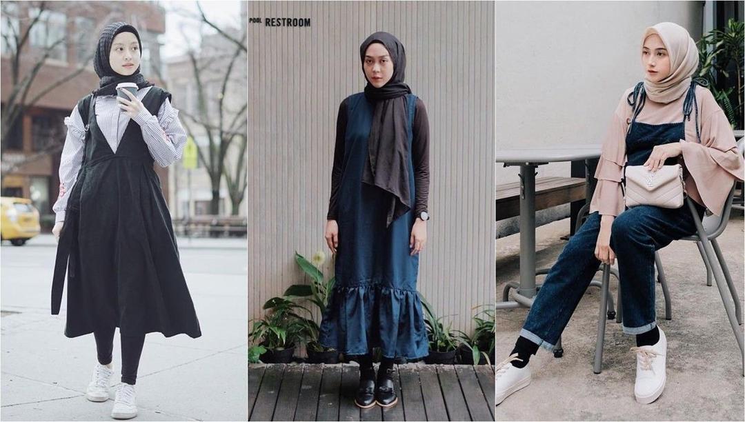 Cute dan Modis, 8 Inspirasi Overall dengan Hijab ini Bikin Kamu Makin Stylish