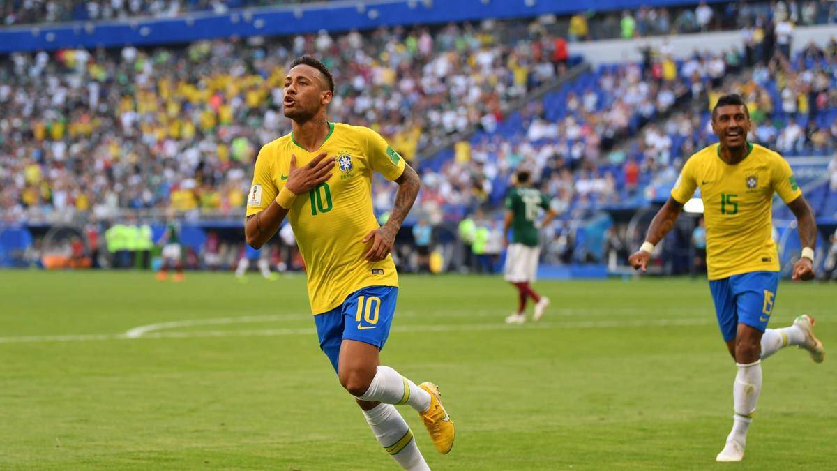LOLOS. Menang lawan Meksiko, di babak delapan besar, Neymar and kolega ditantang Belgia. Foto dari FIFA.com