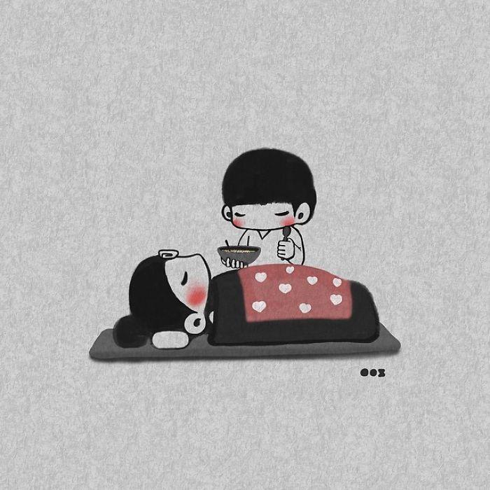 Gak Cuma Nyakitin, 10 Ilustrasi Ini Bukti Cowok Juga Bisa Manis