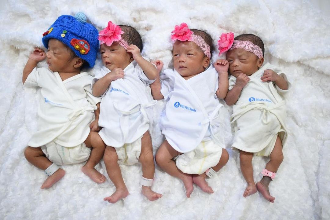 [Foto] Lucunya, Bayi Kembar 4 Lahir di Bali