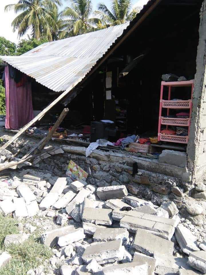 (Rumah hancur akibat gempa bumi di Kabupaten Donggala) BNPB