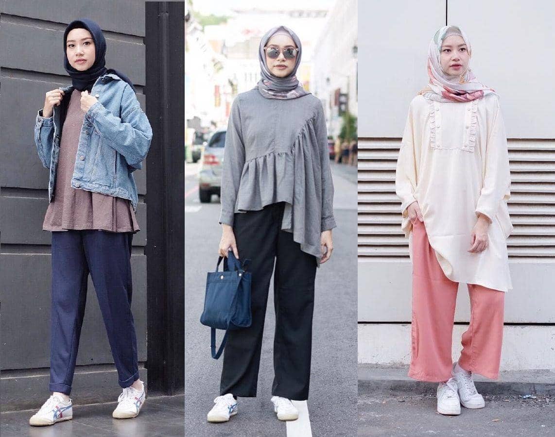 11 Inspirasi Padukan Sneakers ala Hijaber Bahjatina, Modis dan Feminin