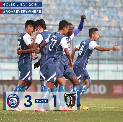 Main Tanpa Penonton, Arema Kalahkan Bali United 3-1 di Kanjuruhan