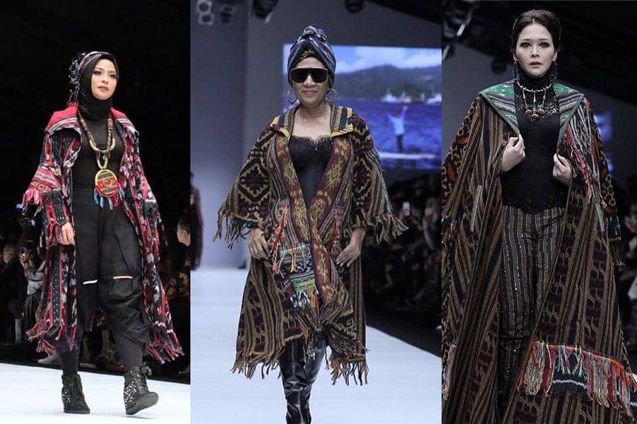 Menteri Susi hingga Bunda Maia, Menawan Berbalut Tenun di JFW 2019