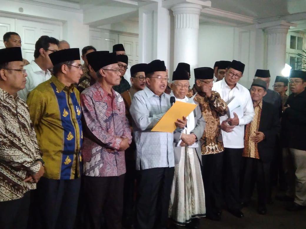 Ini 5 Isi Pertemuan JK dengan Para Tokoh Agama dan Pimpinan Ormas