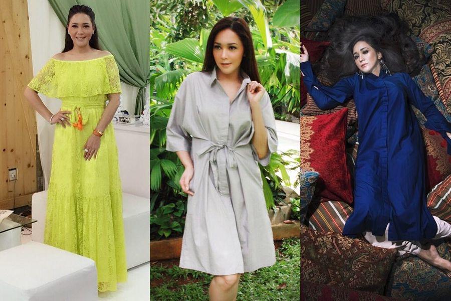 Baru Saja Menikah, 10 Gaya Berkelas Maia Estianty dengan Dress Polos