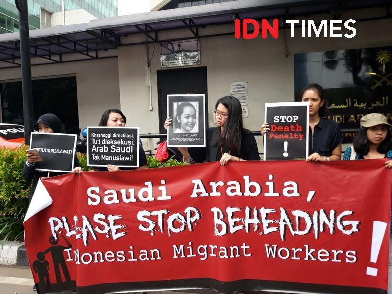 FOTO: Protes Eksekusi Tuti Tursilawati, Massa Minta Dubes Saudi Diusir