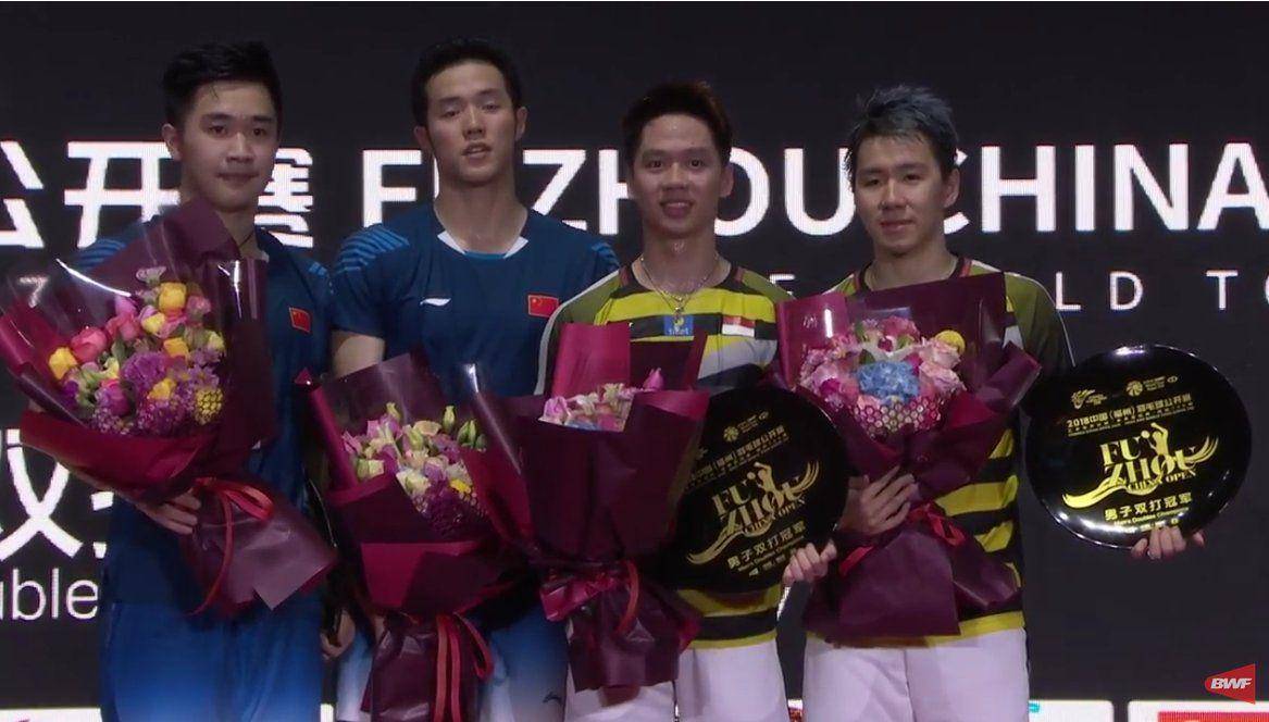 (Kevin/Marcus juara di Fuzhuo China Open 2018) www.twitter.com/@BadmintonTalk