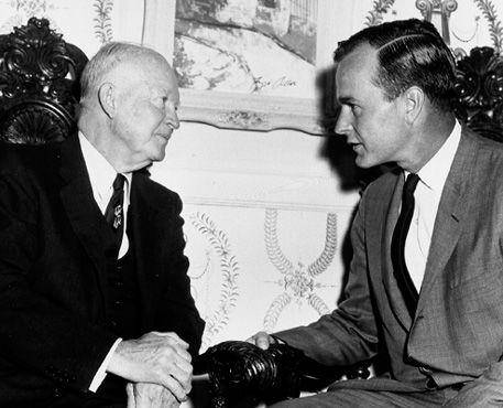 George Herbert Walker Bush and Eisenhower (Wikimedia.org)