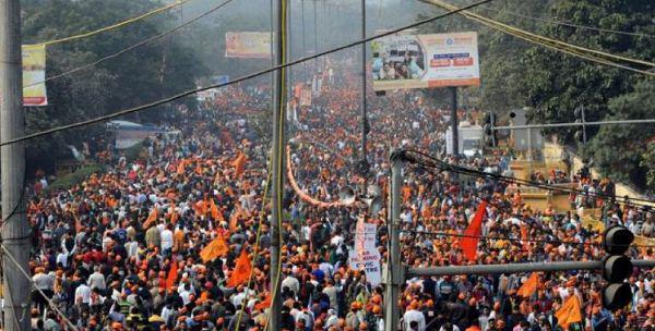 Puluhan Ribu Umat Hindu India Unjuk Rasa Menuntut Pembangunan Kuil