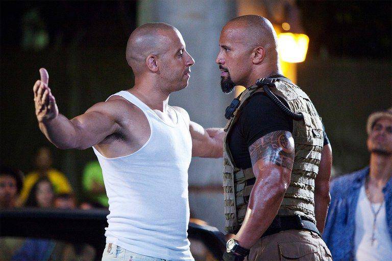 Dwayne Johnson dan Vin Diesel Universal Pictures via vanityfair.com