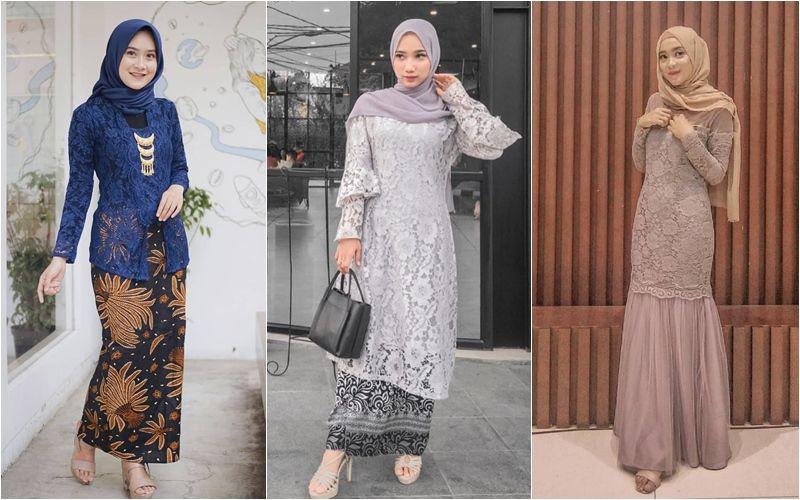 8 Inspirasi Dress & Kebaya Brokat dengan Hijab buat Kondangan