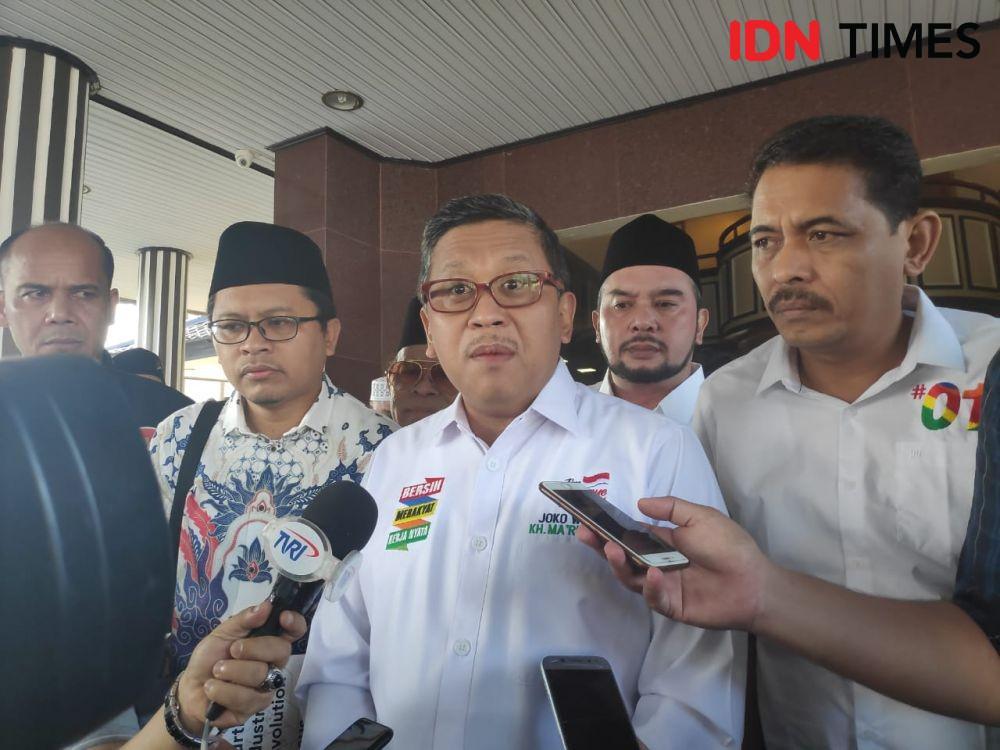 Muncul Nama Prabowo-Sandiaga di Running Text Puskemas, Hasto: Biadab
