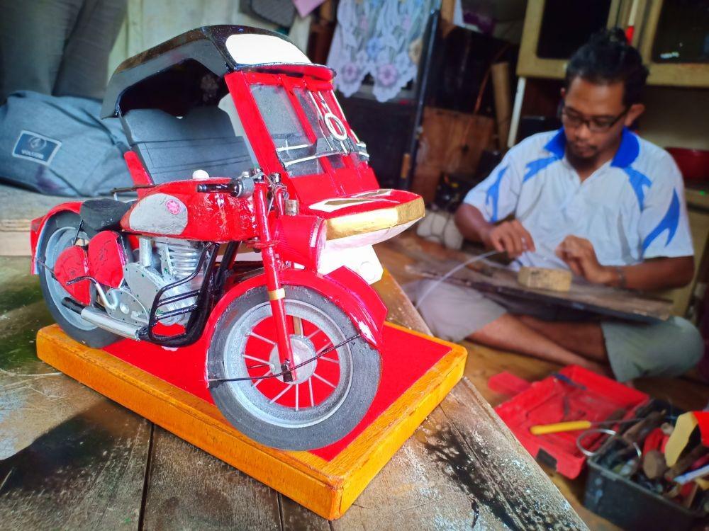 Uniknya Miniatur Becak BSA Siantar, Sudah Dijual hingga ke Luar Negeri