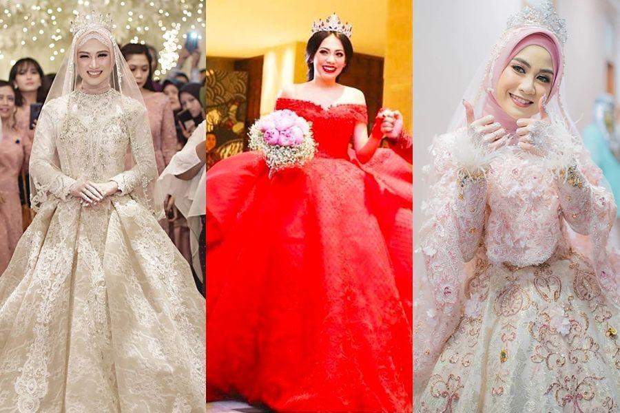 Inspirasi Gaun Pernikahan Model Ball Gown Klasik, Ada yang Berlampu!