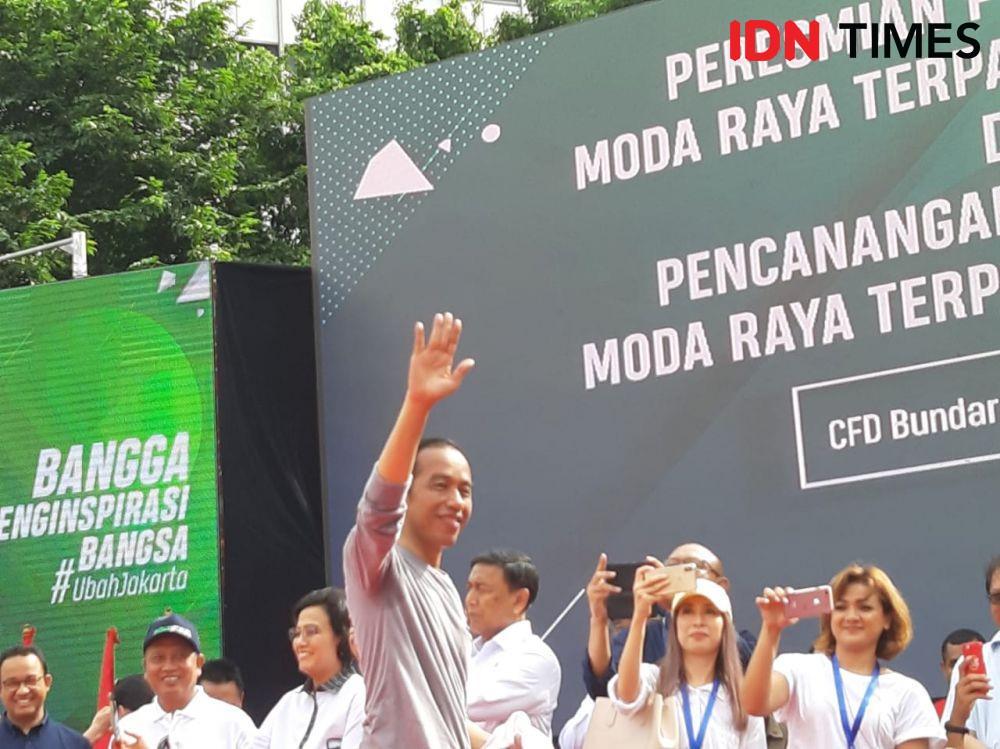 Resmikan MRT, Jokowi Terobos Lautan Manusia di Bundaran HI