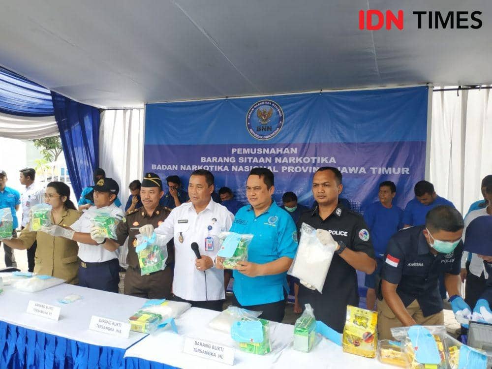 BNNP Jatim Musnahkan 22 Kg Sabu, Kemasannya Malah Disimpan
