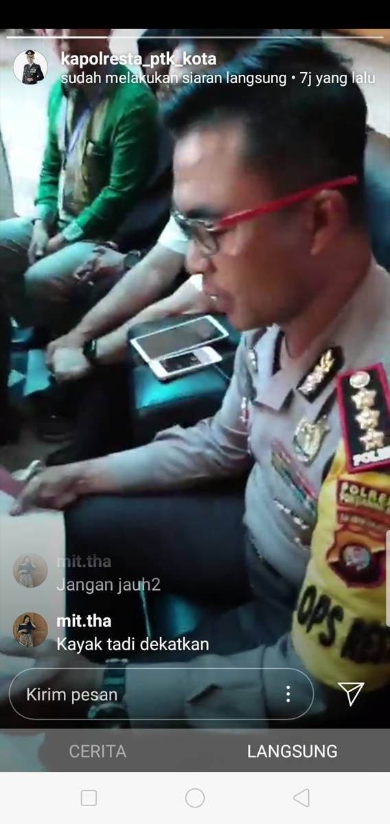 Intagram/ kapolresta_ptk_kota
