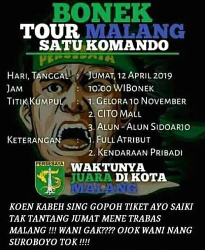 Polda Pastikan Poster Ajakan Bonek Nonton ke Malang Hoaks